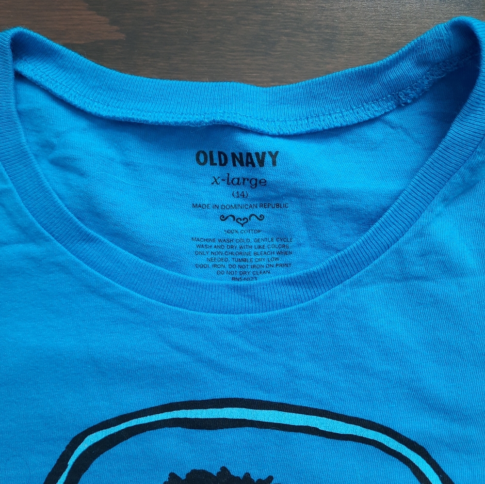 Old Navy Blue T-Shirt with Skating Monkey - Picture 3 of 5